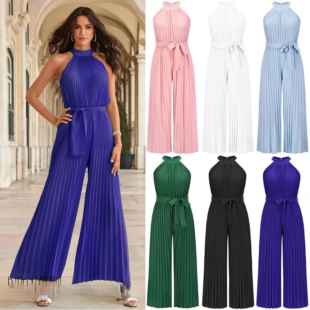 Stylish Halter Neck Wide-Leg Jumpsuit