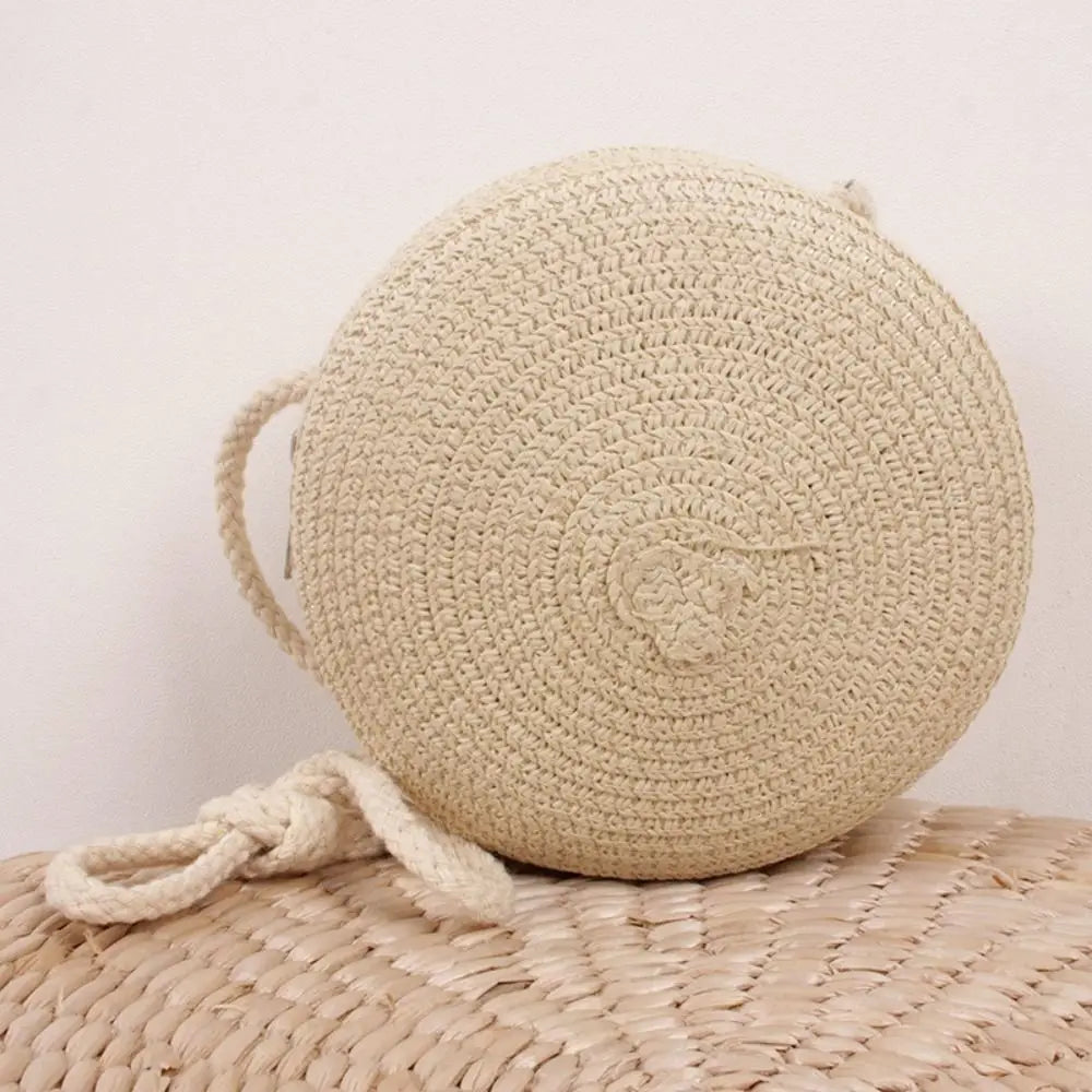 Handmade Round Rattan Crossbody Bag