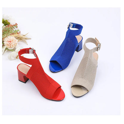 Chic Knit Peep Toe Sandals