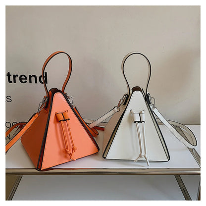 Geo Triangle Drawstring Bucket Bag