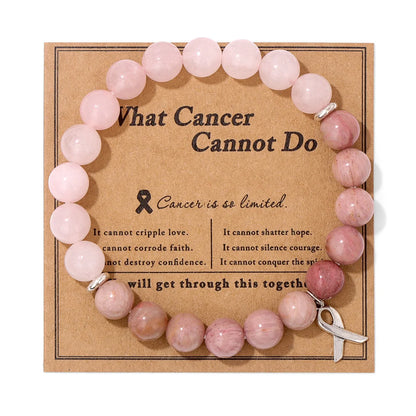 Cancer Warrior Beaded Gemstone Bracelet