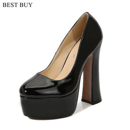 Round Toe Catwalk High Heels