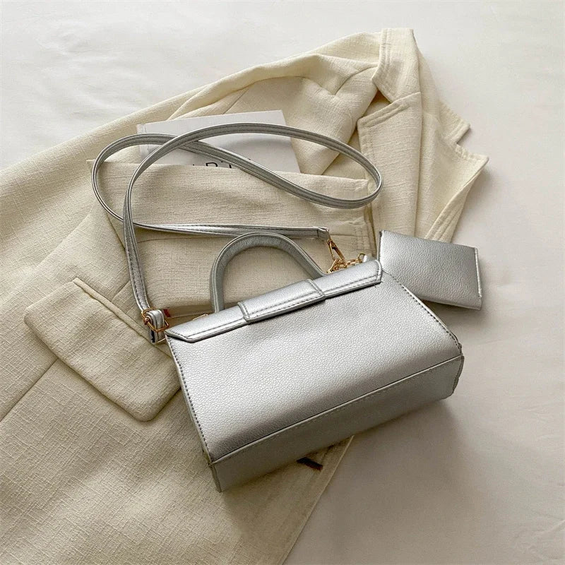 Structured Buckle Top-Handle Mini Bag