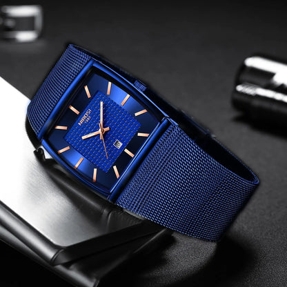 Executive Tonneau Mesh Quartz Watch