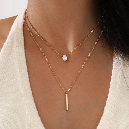 Zircon Charm Pendant Necklace