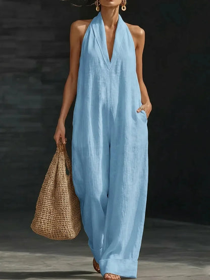 Timeless Wide-Leg Halter Jumpsuit