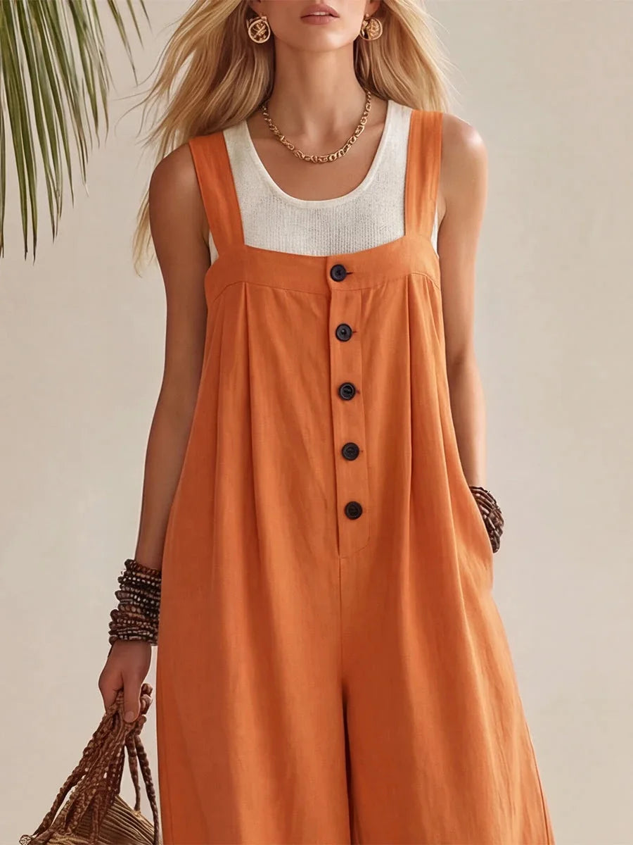 Sundrift Wide-Leg Button Overalls