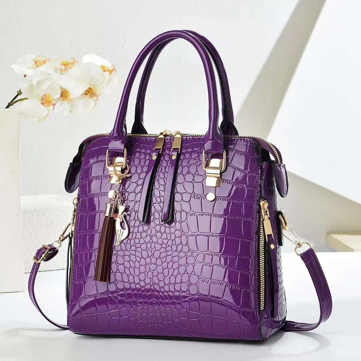 Luxury Crocodile Pattern Handbag