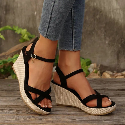 Espadrille Crisscross Wedge Sandals
