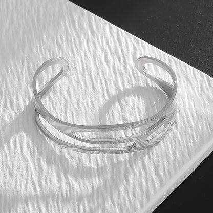 Polished Steel Open Cuff Bangle