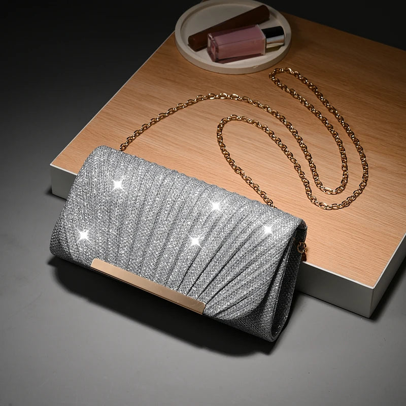 Luxury Shimmer Envelope Clutch