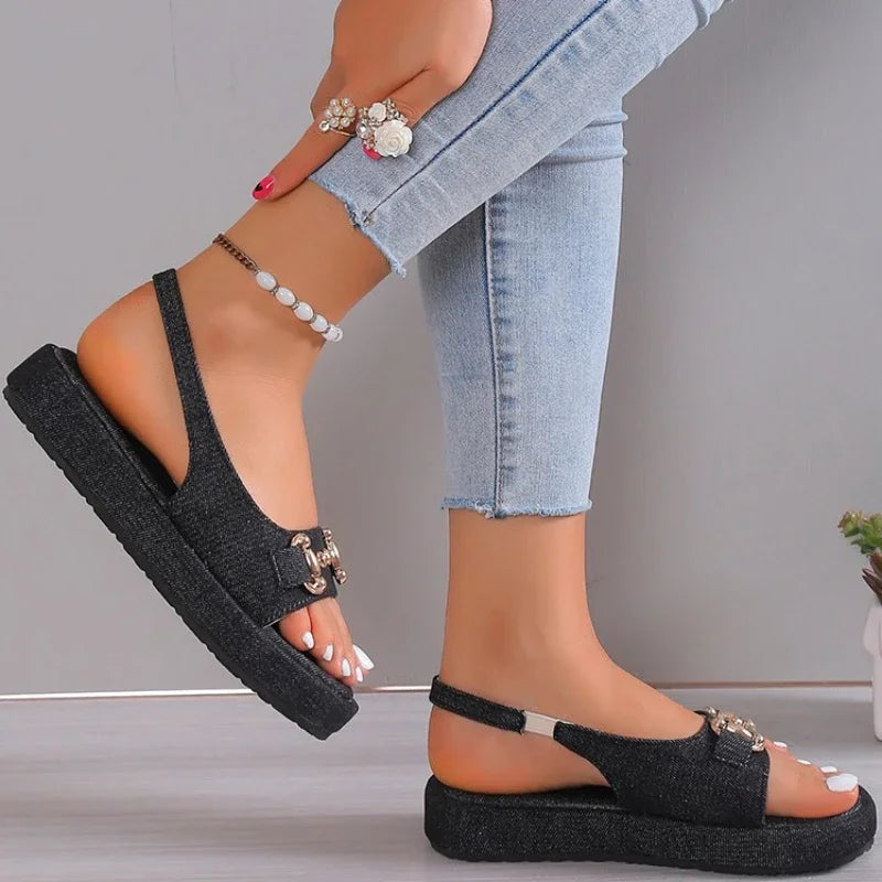 Chic Mid-Heel Summer Sandals