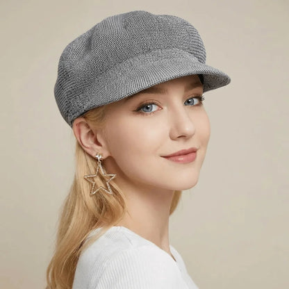 Breathable Woven Visor Newsboy Cap