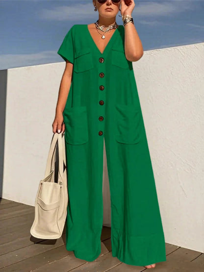 Effortless Wide-Leg Utility Jumpsuit