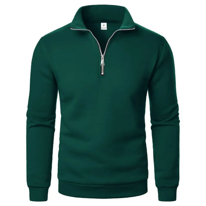Modern Half-Zip Stand-Collar Pullover