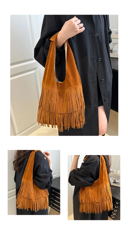 The Muse Soft Fringe Hobo Bag