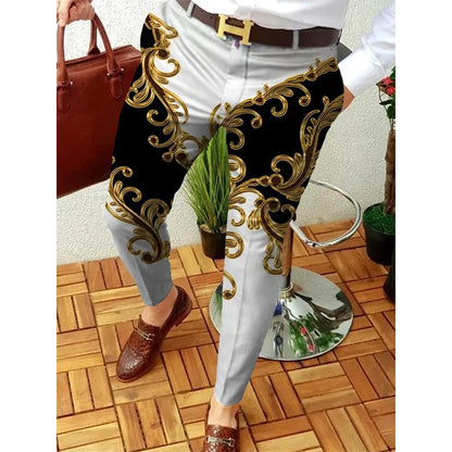 Smart Print Slim Pencil Pants