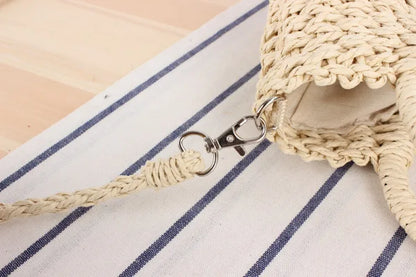 Handwoven Straw Half-Moon Bag
