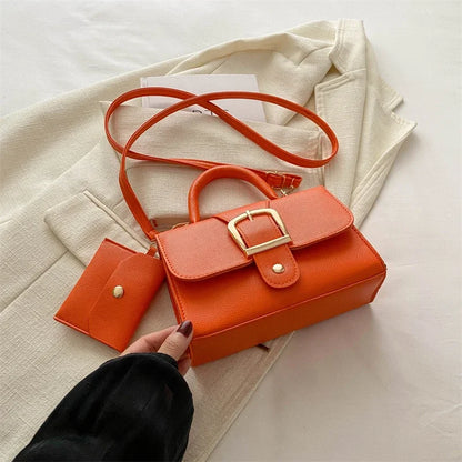 Structured Buckle Top-Handle Mini Bag