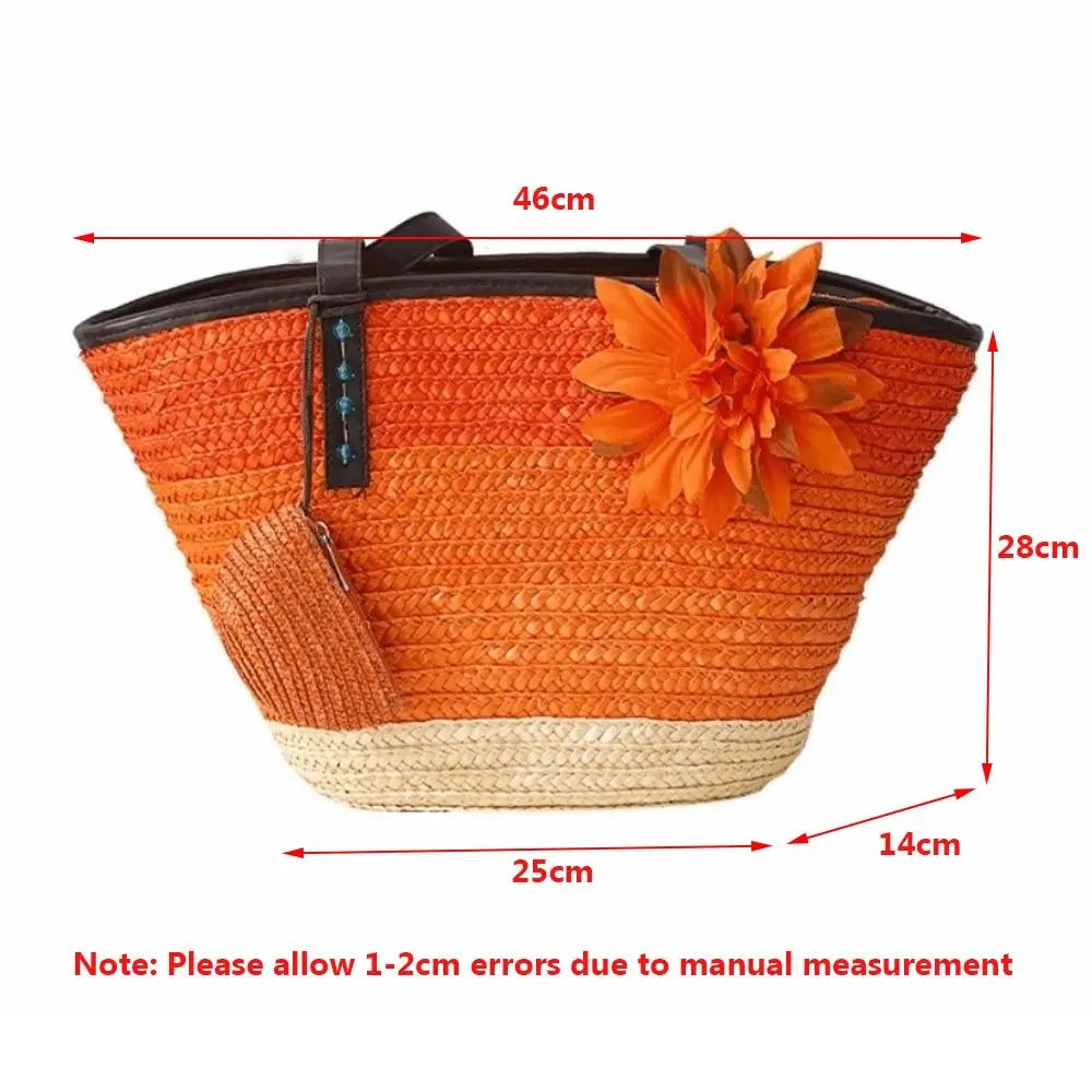 Sun-Drenched Striped Handwoven Straw Tote