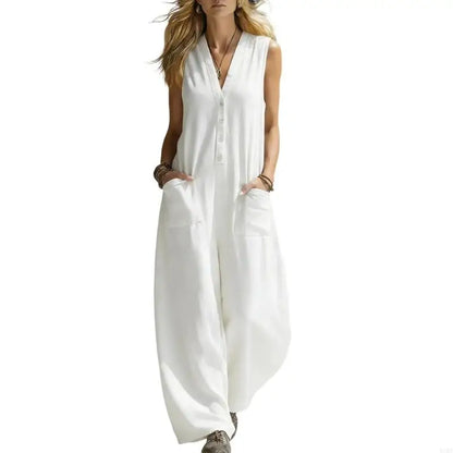 Effortless Wide Leg Sleeveless Jumpsuit