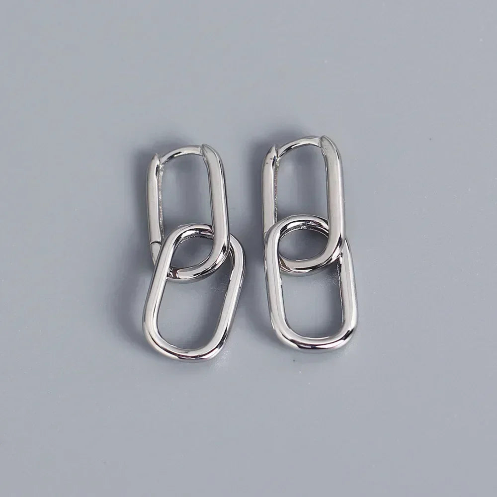Luminous Spark Rectangle Zircon Earrings