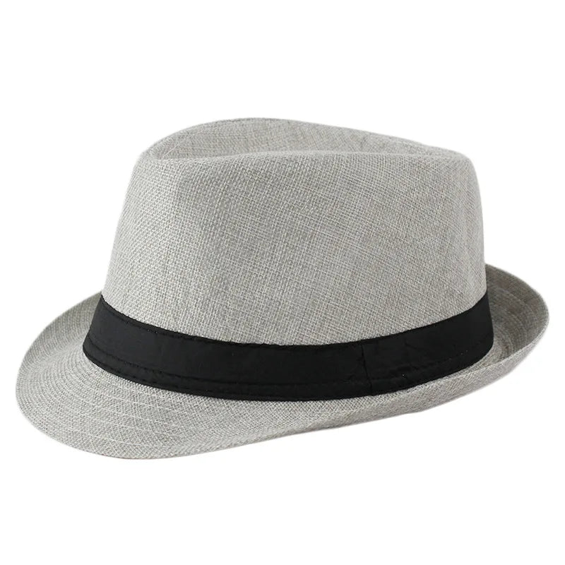 Classic Linen Fedora Hat
