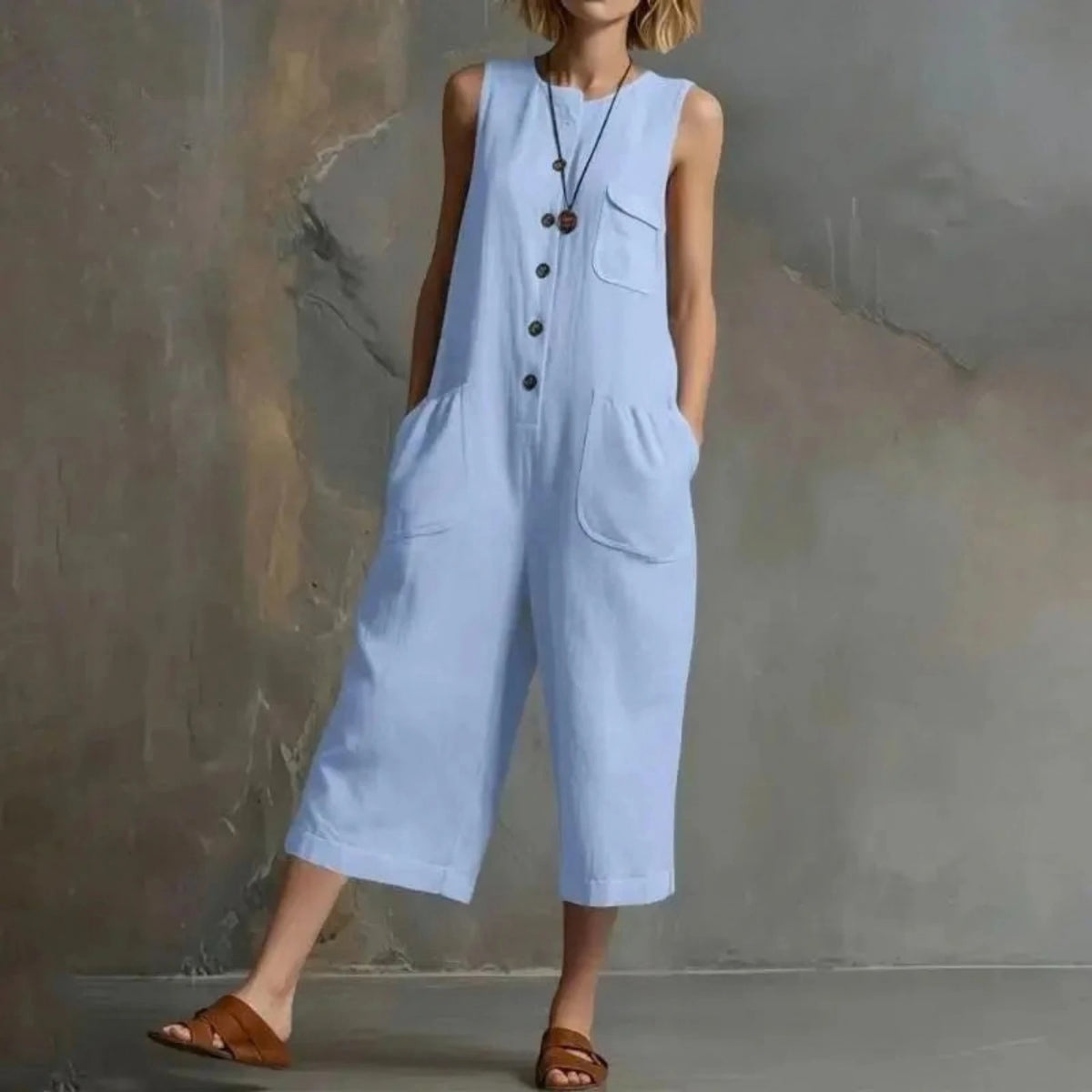 Effortless Breeze Wide-Leg Linen Jumpsuit