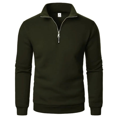 Modern Half-Zip Stand-Collar Pullover