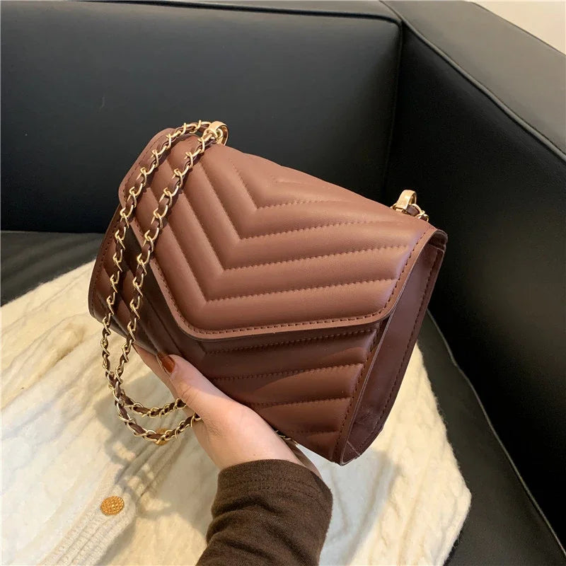 The Chevron Chain Crossbody Bag