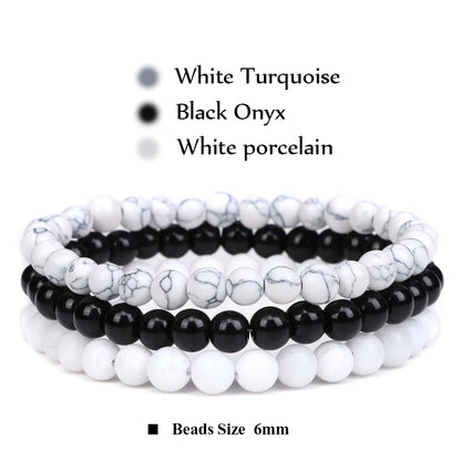 3Pcs Stacked Natural Stone Bracelet Set
