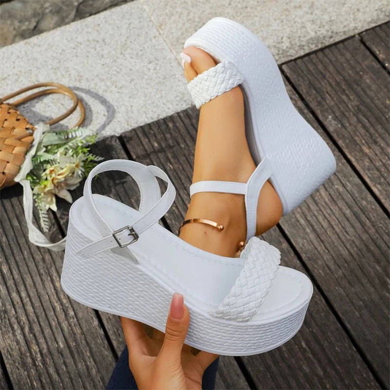 Coastal Weave Platform Wedge Sandals