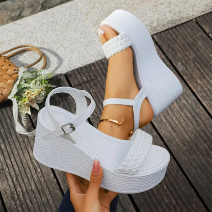 Coastal Weave Platform Wedge Sandals