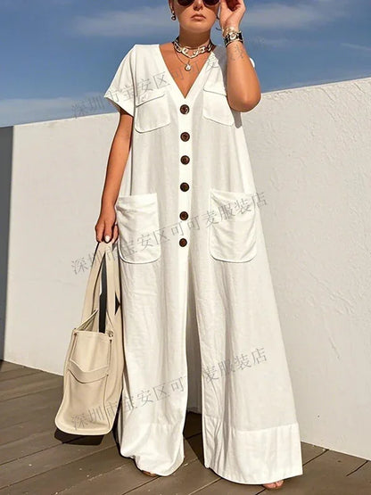 Effortless Wide-Leg Utility Jumpsuit