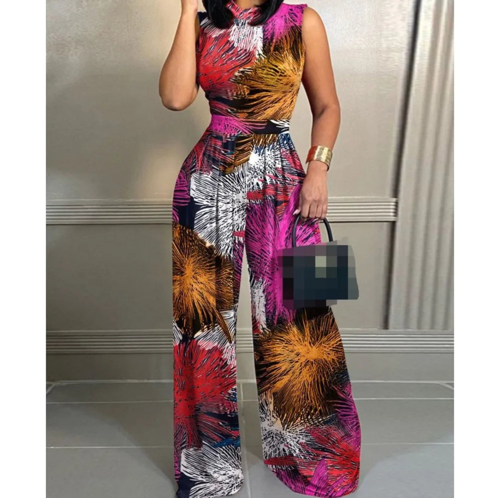 Elegant Wide Leg Sleeveless Jumpsuit