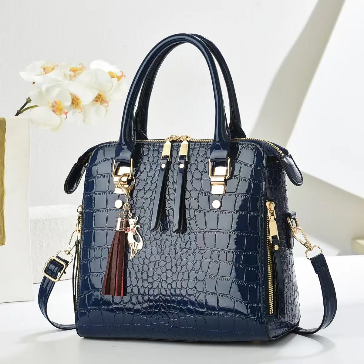 Luxury Crocodile Pattern Handbag