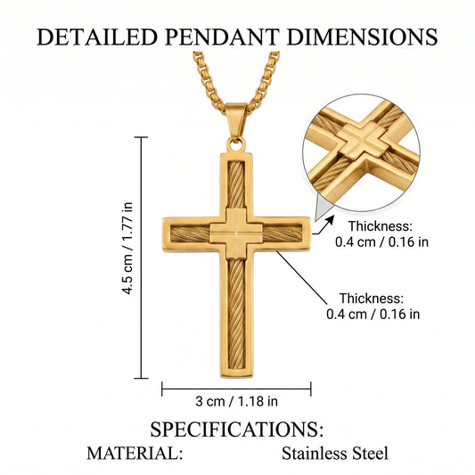 Urban Steel Wire Cross Pendant Necklace
