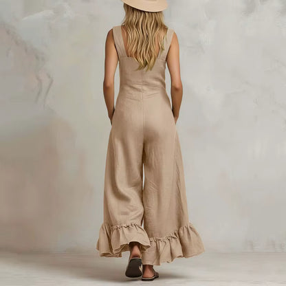 Aurora Ruffle Wide Leg Jumpsuit