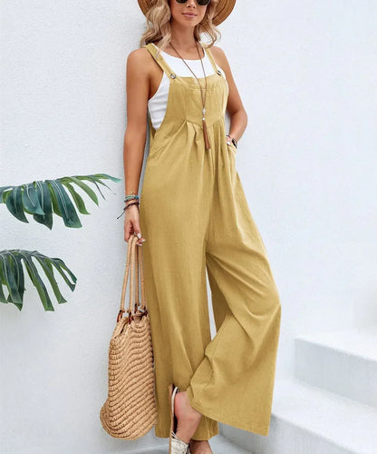 Wide Leg Loose Suspender Jumpsuit