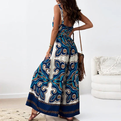 Boho Printed Wide-Leg Jumpsuit
