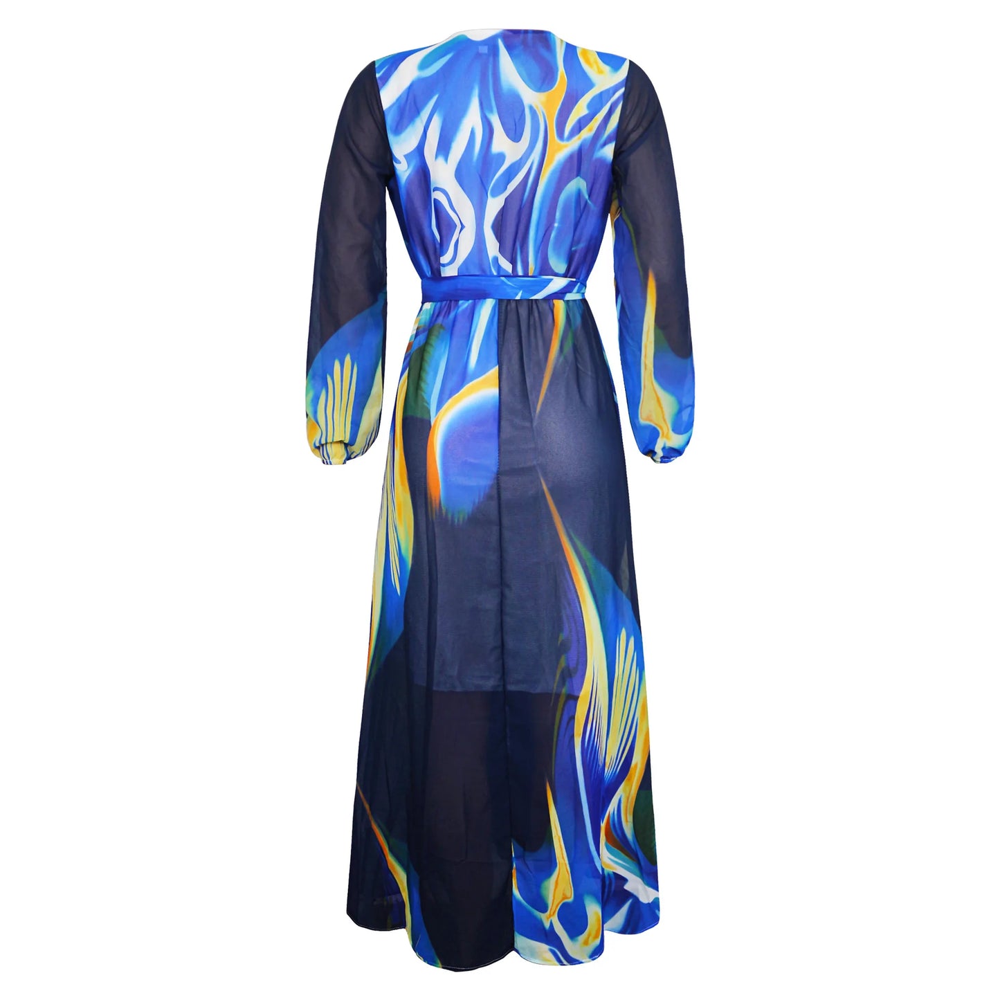 Women's Printed Wrap Maxi Dress