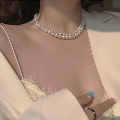 Elegant Beaded Pearl Necklace Women