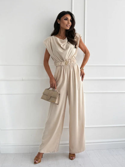 Sophia Elegant Wide Leg Jumpsuit with Belt