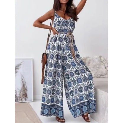 Boho Printed Wide-Leg Jumpsuit