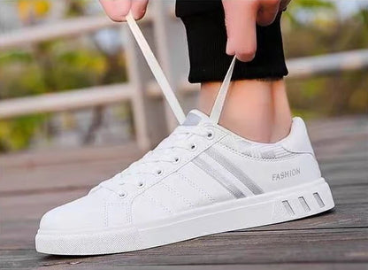 Men's Casual Vulcanized White Sneakers