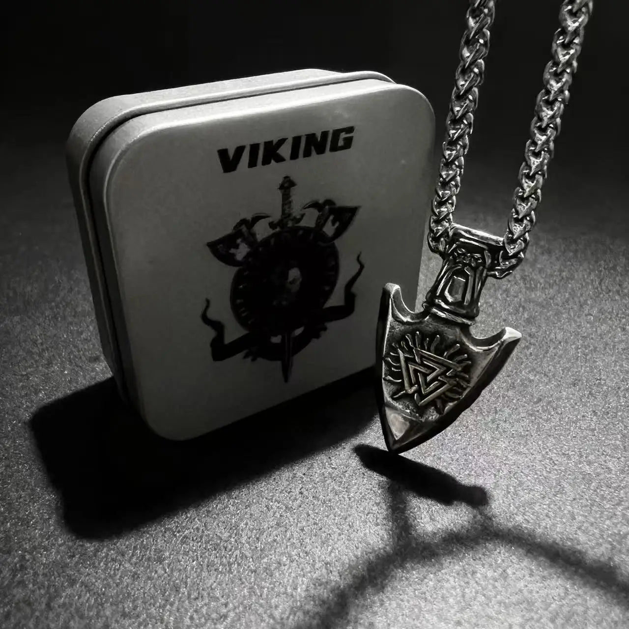 Viking Arrowhead Compass Pendant Necklace