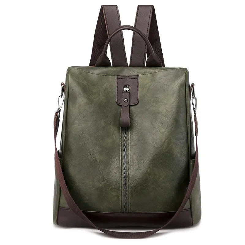 Women's Anti-Theft Leather Backpack