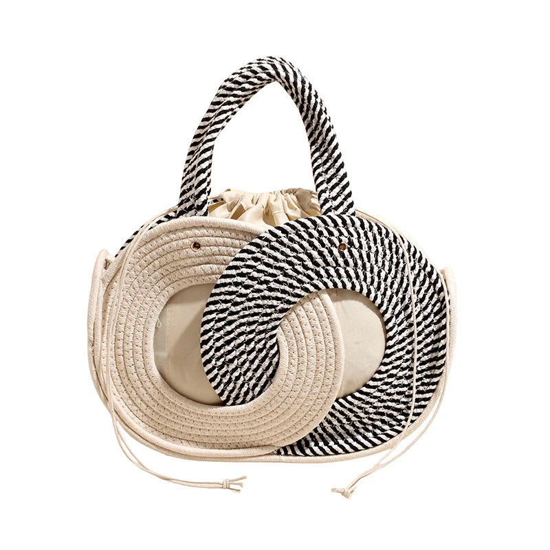 Aura Woven Straw Shoulder Handbag