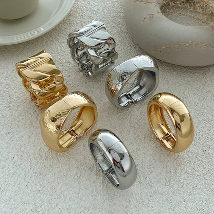 Bold Metal Statement Cuff Bracelet