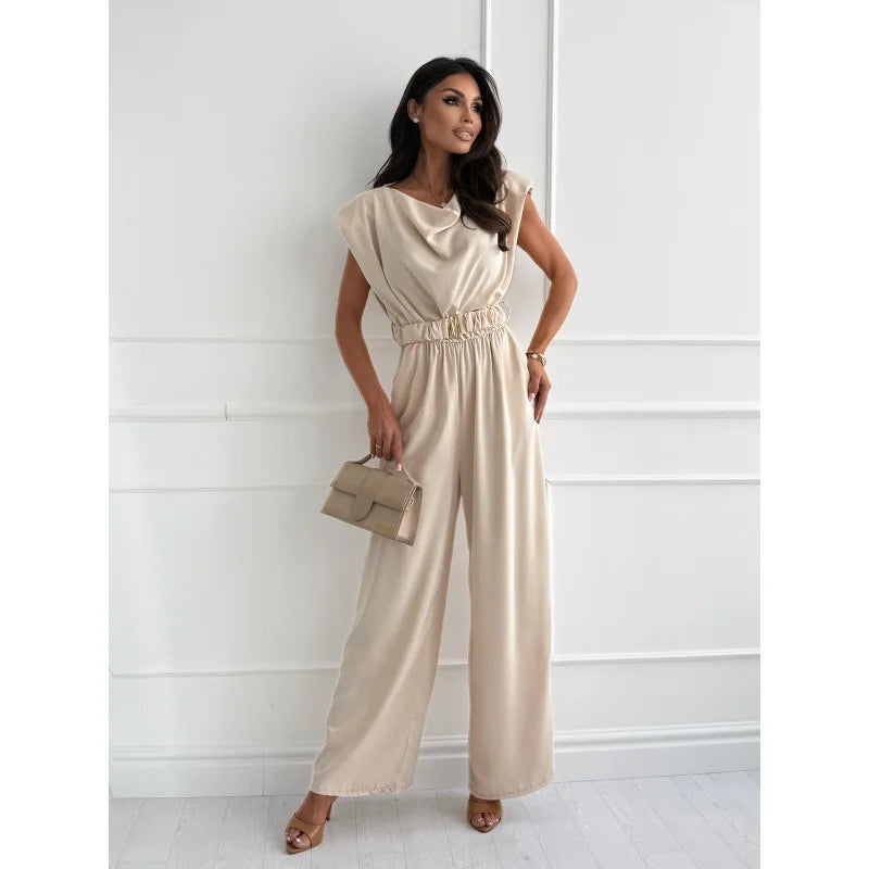 Sophia Elegant Wide Leg Jumpsuit with Belt